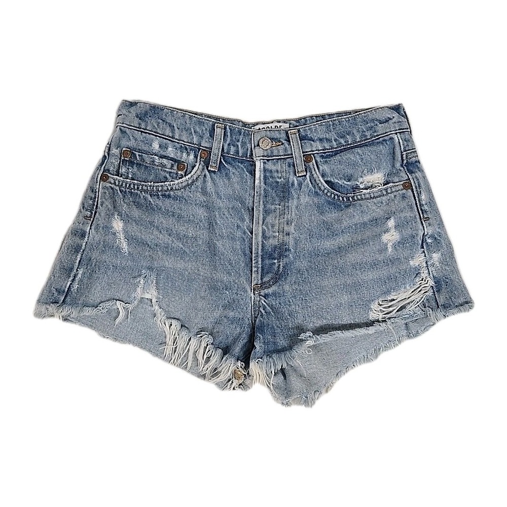 Agolde Parker Vintage Cut Off Denim Shorts Distressed Light Wash Blue Women's 24